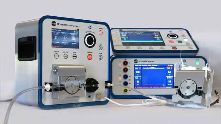 rf livegen generator from livetec and hat 500 system from osypka uses the 400rxmd peristaltic pump