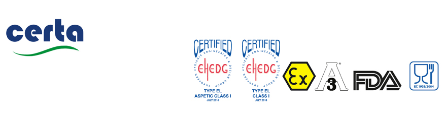 La Gamme CertaRedéfinitLESNormes dePompagatedéjàtèsstrictesde l'Industrie Alimentaire et des Boissons